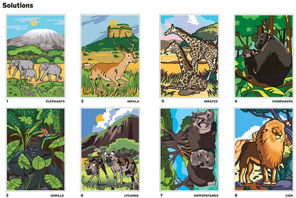 Safari Mystery Color By Number Book | Hidden Picture Animal Coloring Book | Printable PDF Coloring Pages for Adults & Teens