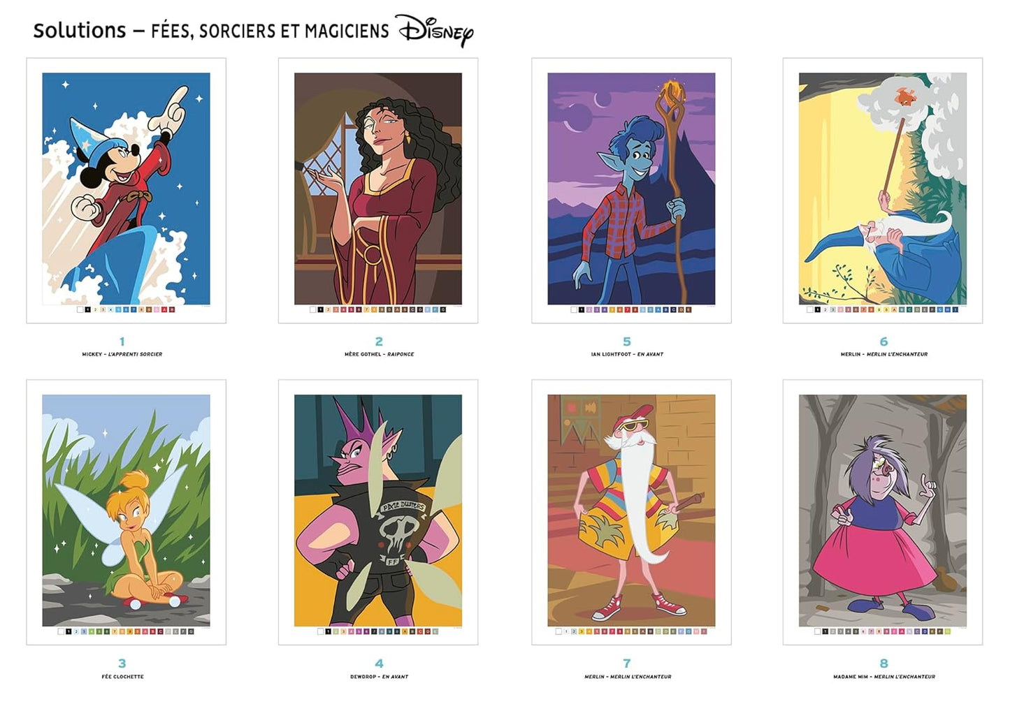 Disney Mystery Coloring – Fairies, Wizards & Magicians – Color by Number Book – Digital Download