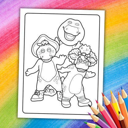 Barney Coloring Book | 19 Printable Pages of Fun & Friendship