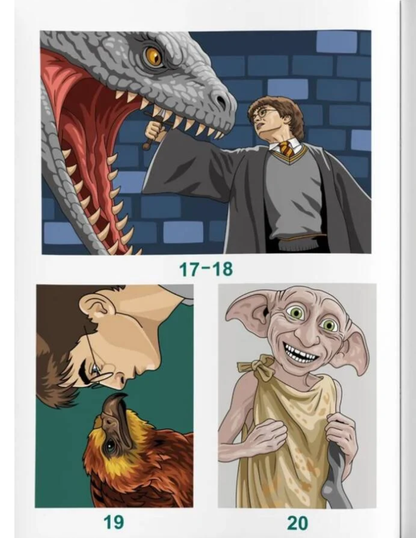 Harry Potter Mystery Coloring Book PDF | Wizard Magic Color by Number | Printable Digital Download