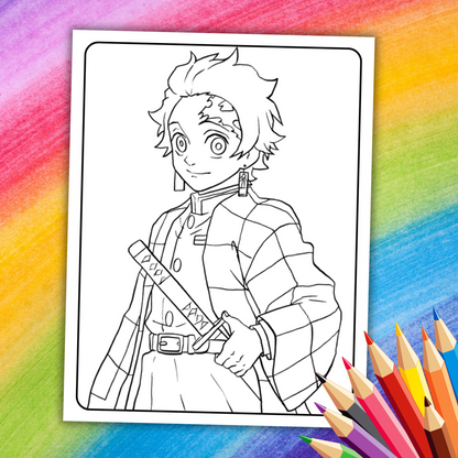 Demon Slayer Coloring Book | 38 Printable Pages for Anime Fans