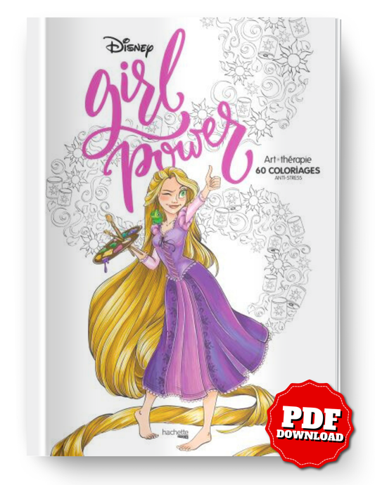 Disney – Girl Power: Art Therapy Coloring Book (60 Illustrations, PDF)