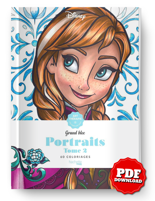 Disney Portraits – Volume 2 | Grand Coloring Block (60 Pages)
