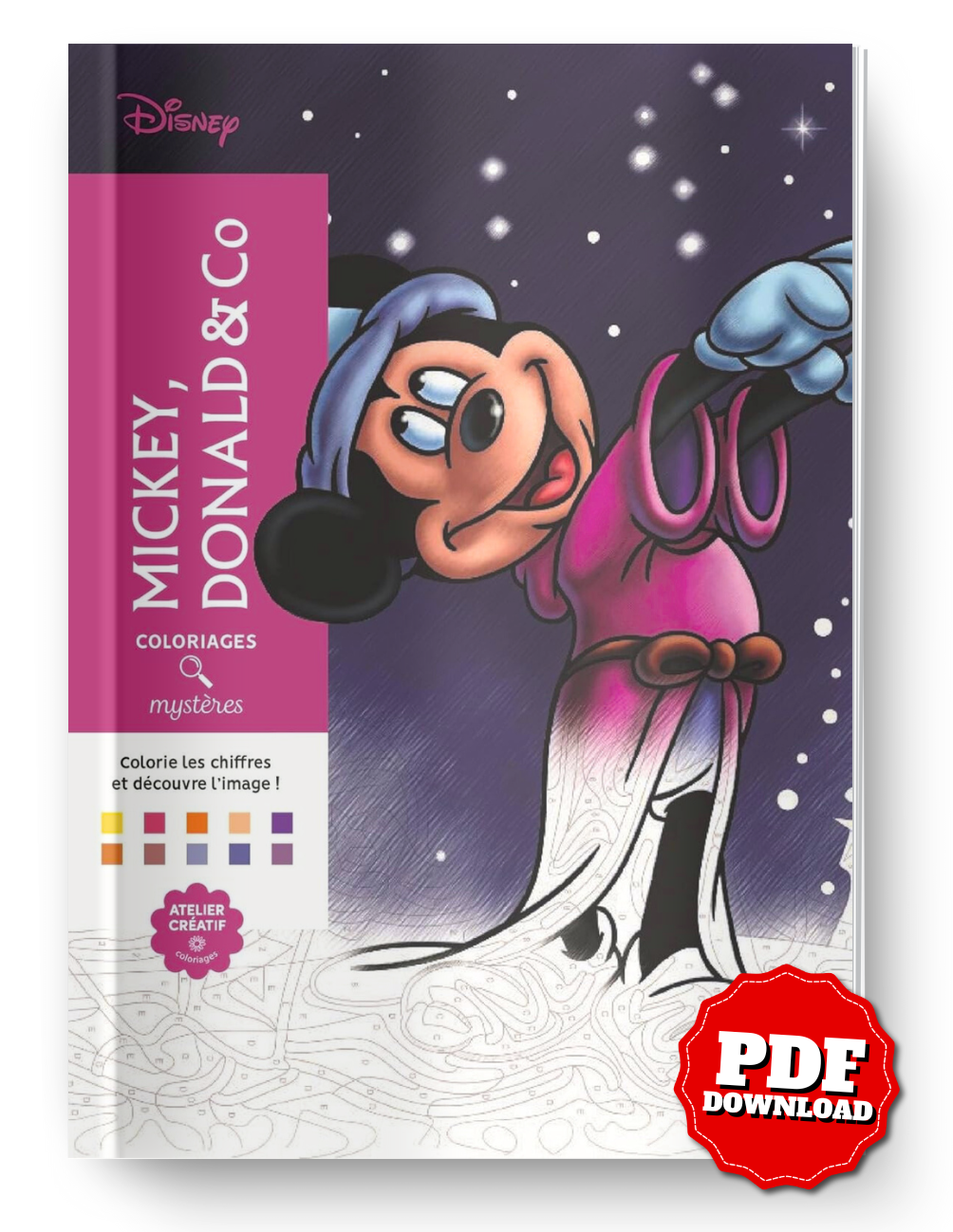 Disney Mickey, Donald & Friends – Mystery Color by Number Coloring Book (PDF)