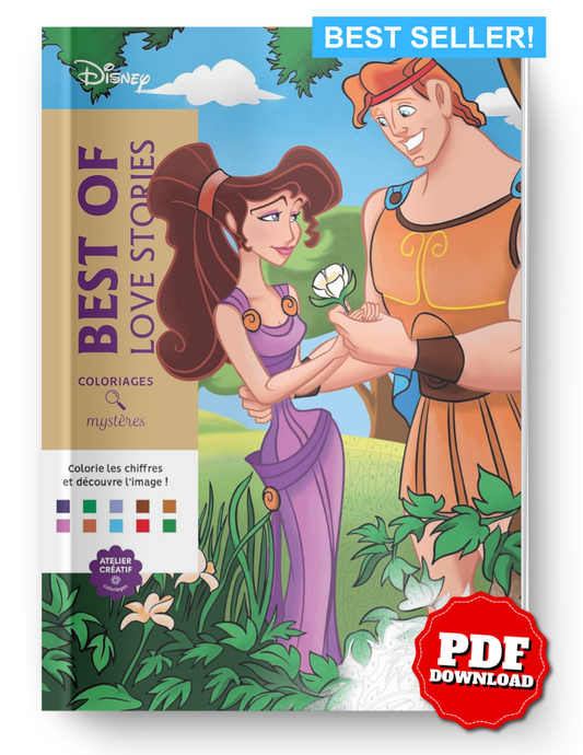Romantic Mystery Color By Number Book | Love Story Hidden Picture Coloring Book | Printable PDF Coloring Pages for Adults & Teens