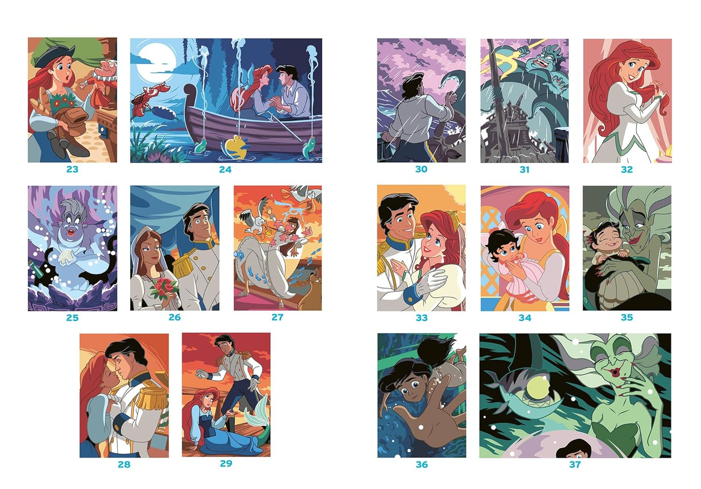 Disney Color by Number – The Little Mermaid | Printable PDF & iPad Coloring Book (50 Pages)