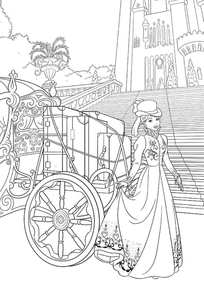 Princess Fashion – Dresses & Costumes Coloring Book (45 Pages)
