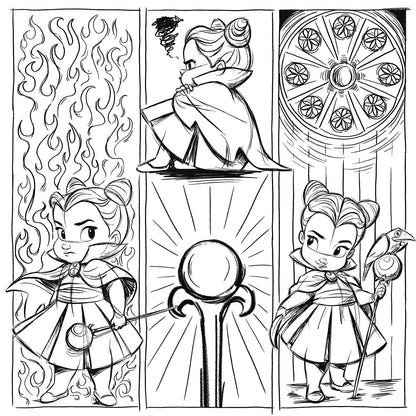 Little Dolls – Art Therapy Coloring Book | Soft & Dreamy Square Coloring Pages for Relaxation (PDF Download)