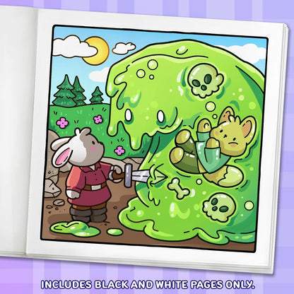 Spooky Moments: Cute Coloring Book for Adults and Teens with Adorable Characters and Creepy Scenes for Relaxation