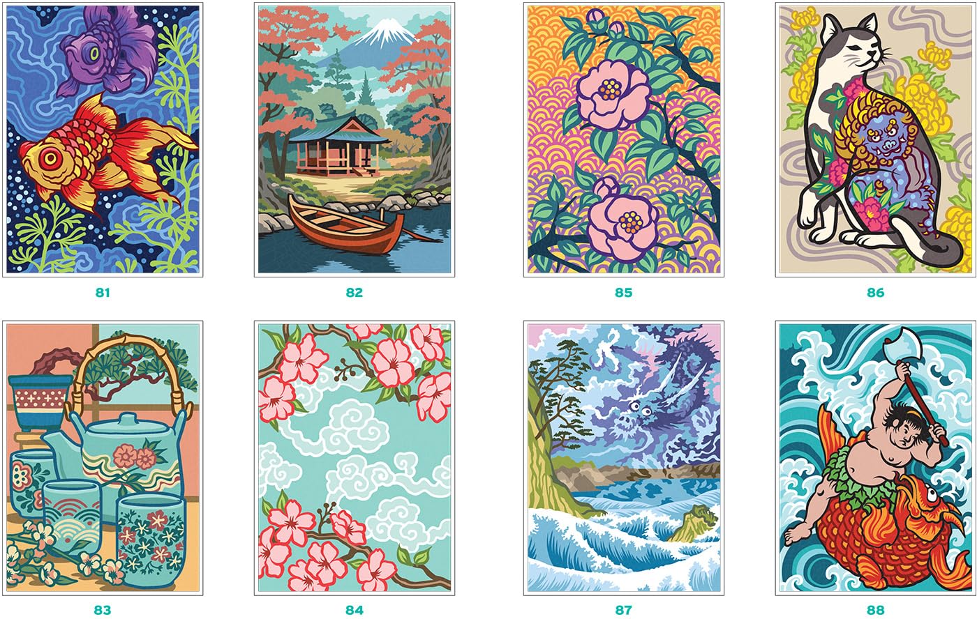 Japan Treasures Mystery Color By Number Book | Japanese Landscapes & Hidden Picture Coloring Book | Printable PDF Coloring Pages for Adults & Teens