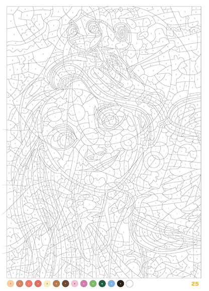 Disney Mystery Portraits Coloring Book | Color-by-Number | 100 Pages | Printable PDF