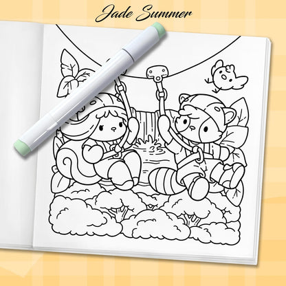 Cozy Hawaii: Cute Coloring Book for Adults and Teens with Charming Characters and Easy-to-Color Tropical Scenes for Relaxation