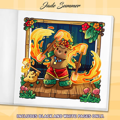 Cozy Hawaii: Cute Coloring Book for Adults and Teens with Charming Characters and Easy-to-Color Tropical Scenes for Relaxation