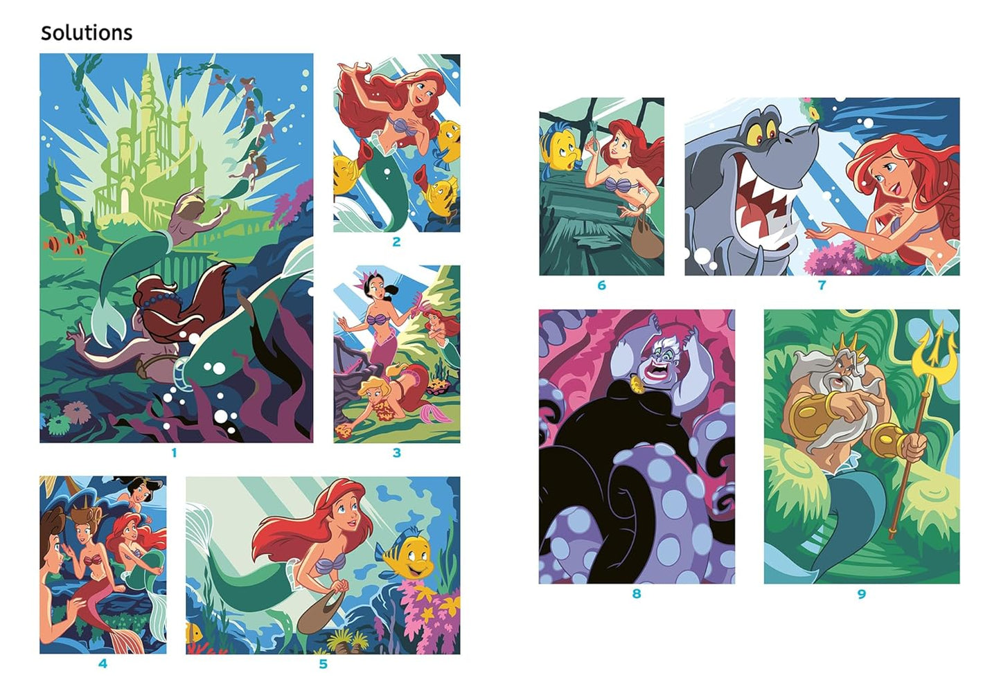 Disney Color by Number – The Little Mermaid | Printable PDF & iPad Coloring Book (50 Pages)