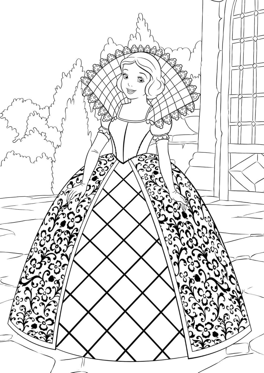 Princess Fashion – Dresses & Costumes Coloring Book (45 Pages)