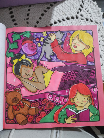 Girl Bestie: A Cute & Easy Coloring Book for Adults and Teens Featuring Friendship Moments and Beautiful Illustrations for Stress Relief