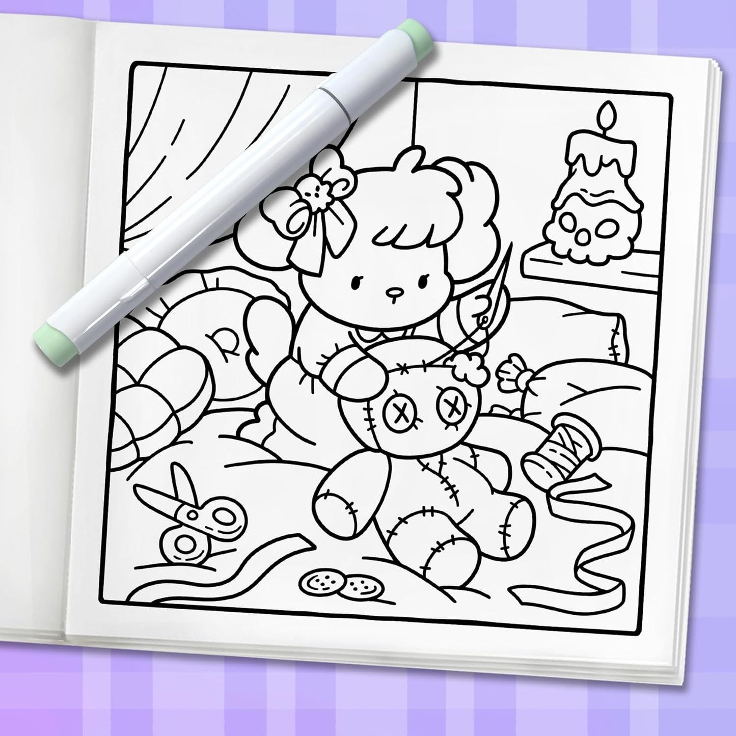 Spooky Moments: Cute Coloring Book for Adults and Teens with Adorable Characters and Creepy Scenes for Relaxation