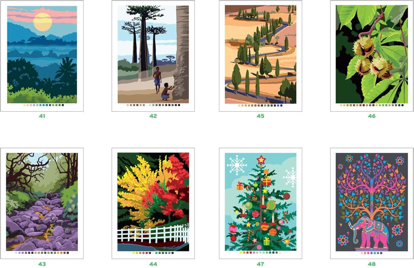 Mystery Color-by-Number – Trees of the World Coloring Book (PDF)