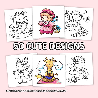 Cozy Animals: Bold and Easy Coloring Book for Adults and Teens with Cute and Simple Characters for Relaxation