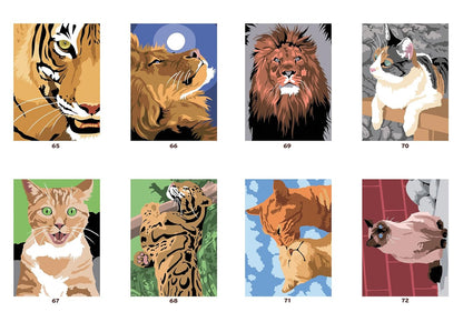 Cats & Felines Color by Number Book PDF – 100 Mystery Coloring Pages for Adults & Teens | Printable & iPad Coloring