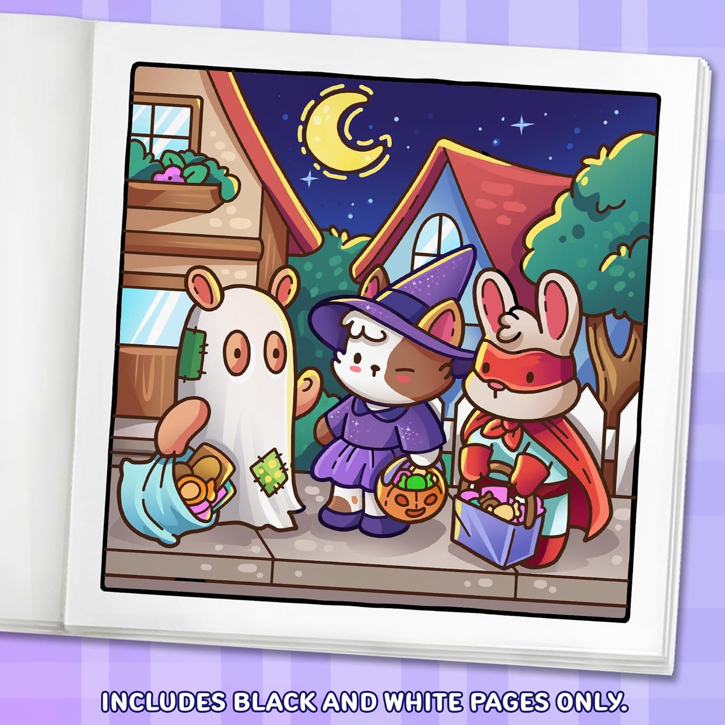 Spooky Moments: Cute Coloring Book for Adults and Teens with Adorable Characters and Creepy Scenes for Relaxation