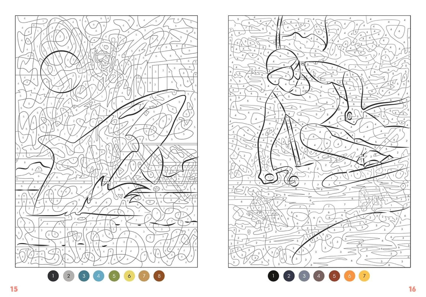 Trompe l'Oeil Mystery Color By Number Book | Hidden Optical Illusion Coloring Book | Printable PDF Coloring Pages for Adults & Teens