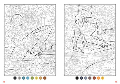 Trompe l'Oeil Mystery Color By Number Book | Hidden Optical Illusion Coloring Book | Printable PDF Coloring Pages for Adults & Teens