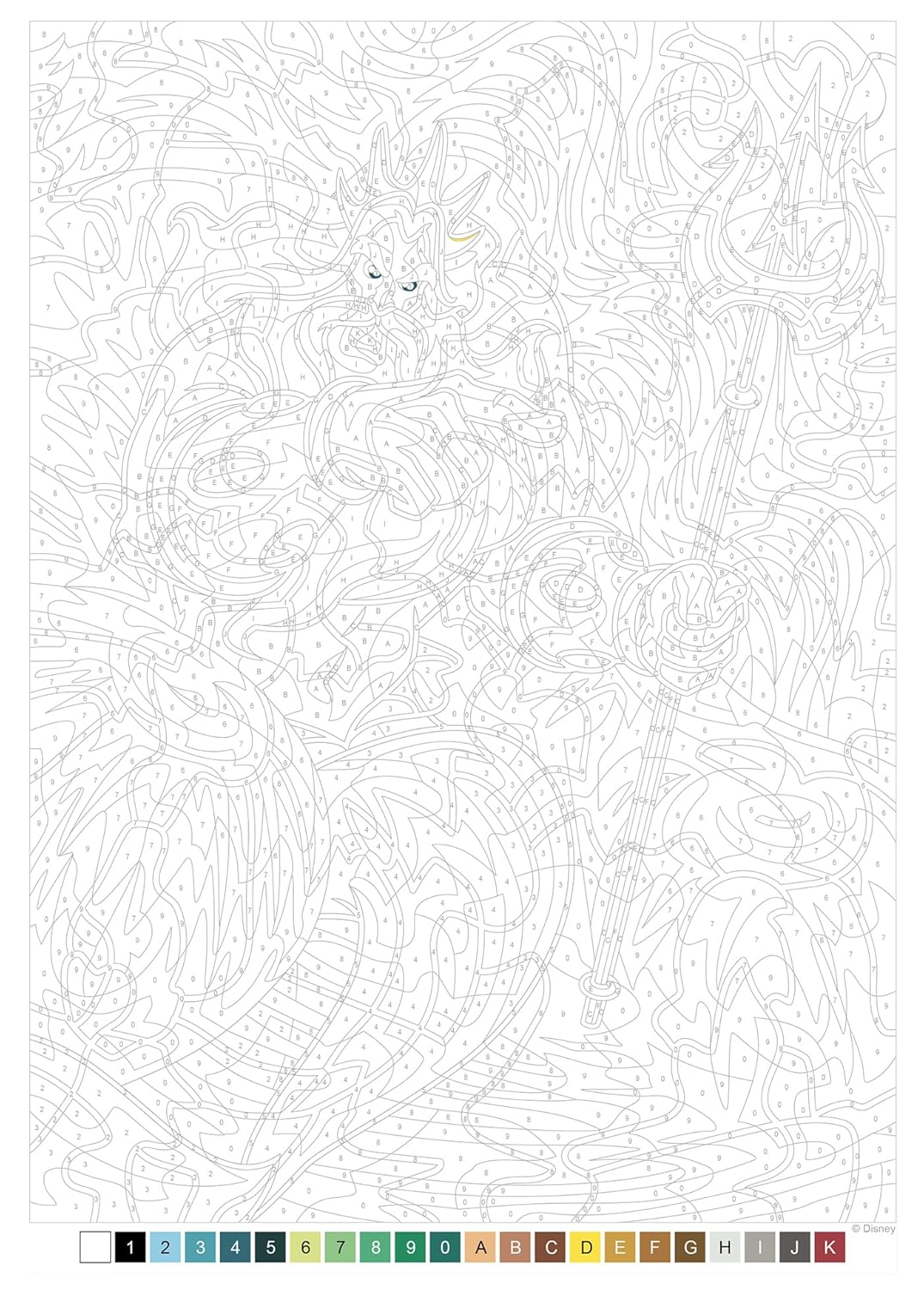 Disney Color by Number – The Little Mermaid | Printable PDF & iPad Coloring Book (50 Pages)