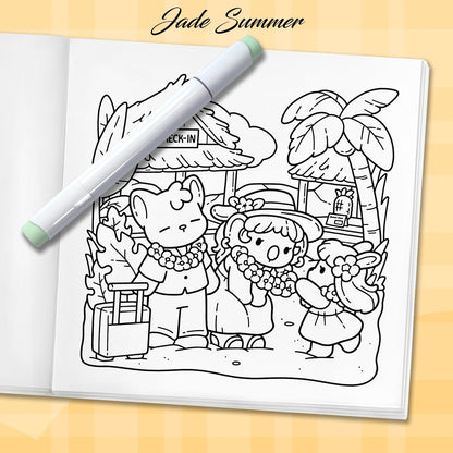 Cozy Hawaii: Cute Coloring Book for Adults and Teens with Charming Characters and Easy-to-Color Tropical Scenes for Relaxation