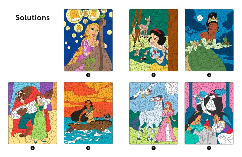 Disney Princesses Magic Mystery Coloring Book (PDF Download | Color-by-Number for Kids 7+)