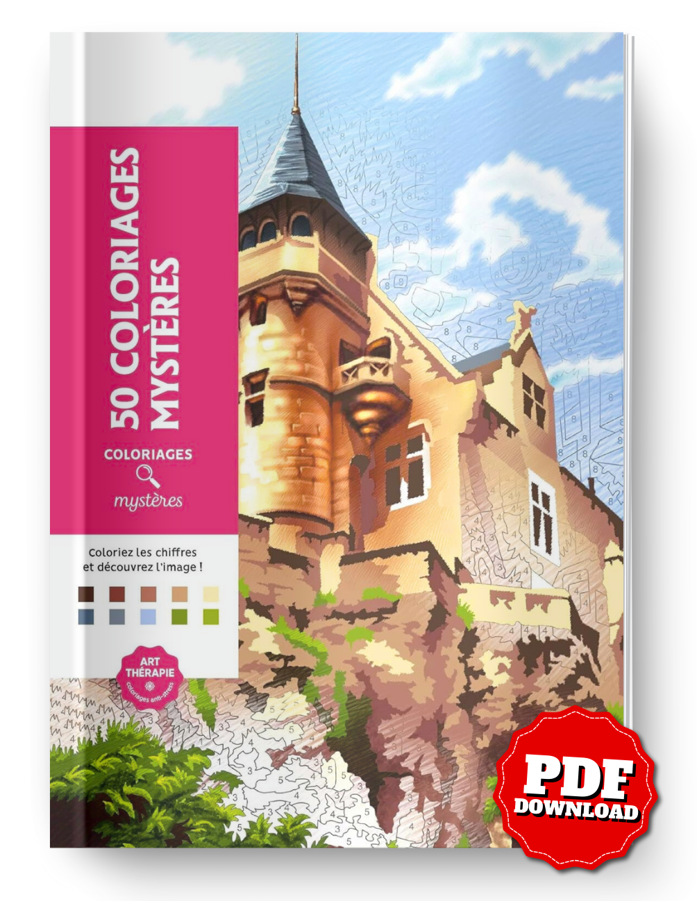 50 Mystery Color-by-Number Illustrations – Elegant Scenes Coloring Book (PDF)