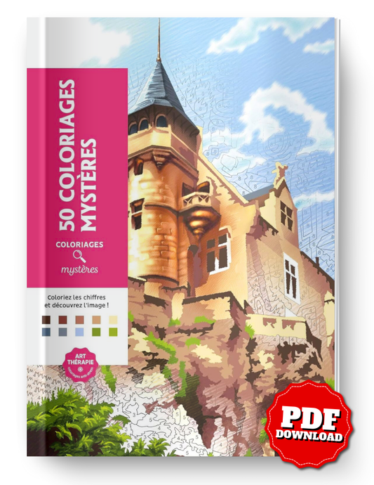 50 Mystery Color-by-Number Illustrations – Elegant Scenes Coloring Book (PDF)
