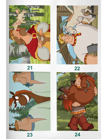 Three Bogatyrs Mystery Coloring Book PDF | Russian Cartoon Color by Number | Printable Digital Download