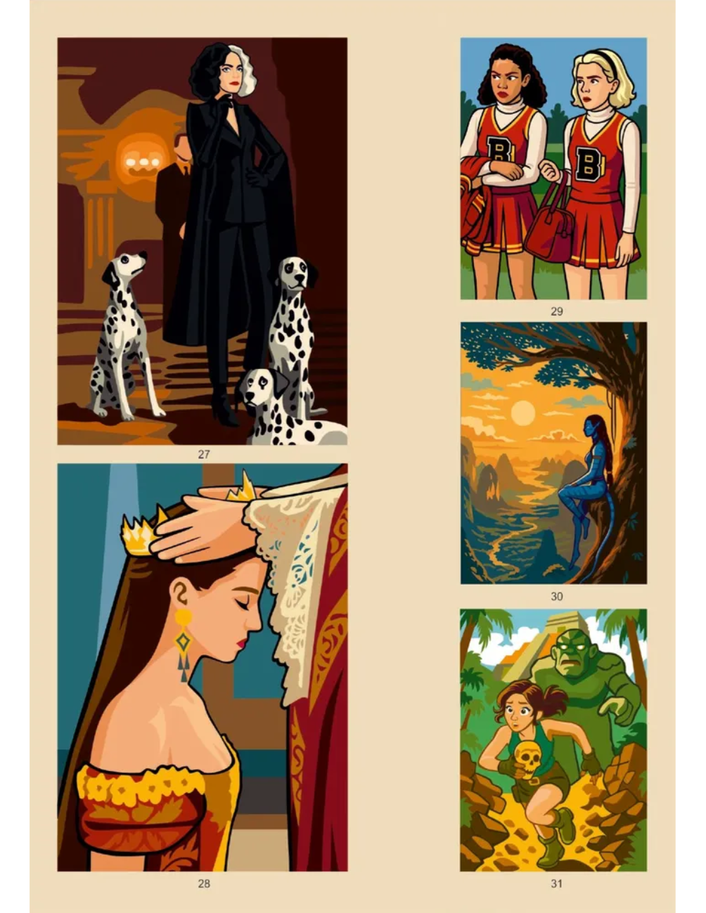 Movie & TV Show Mystery Color by Number Coloring Book PDF – 50 Cinematic Illustrations | Printable Digital Download