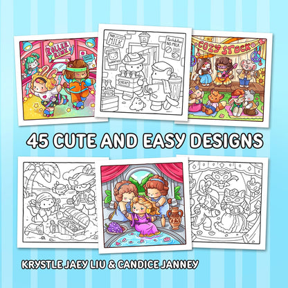 Cozy Eras 2: Cute Coloring Book for Adults and Teens with Charming Characters and Easy-to-Color Nostalgic Scenes for Relaxation
