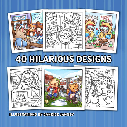 Cat Crimes: Cozy Coloring Book for Adults and Teens with Funny Scenes for Cat Lovers