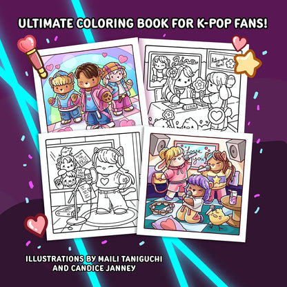 Cozy K-Pop: Cute Coloring Book for Adults and Teens Celebrating the Worldwide Music Sensation (Cozy Coloring Books)