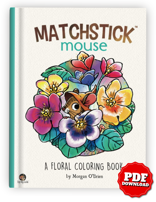 Matchstick Mouse – A Floral Coloring Book (Printable PDF & iPad Coloring Version)