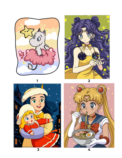 Mix Anime Cartoons Mystery Coloring Book PDF | Digital Download Color by Number Pages