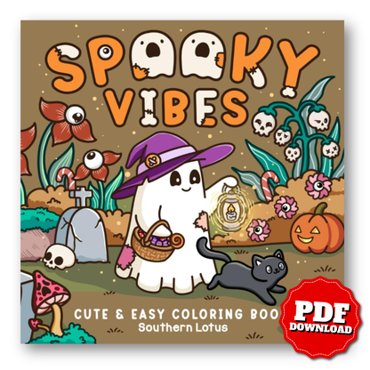 Spooky Vibes Coloring Book | Cute & Easy Halloween Pages for Kids