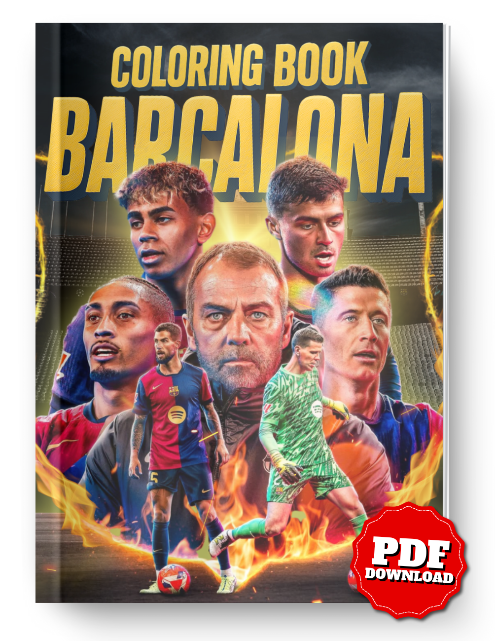 FC Barcelona Coloring Book | Printable PDF for Football Fans
