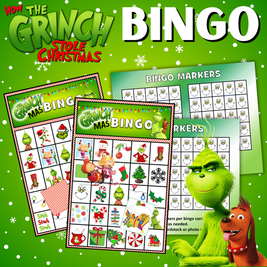 The Grinch Christmas Bingo Game | Printable Holiday Party Game for Kids & Families | Fun Classroom Activity PDF