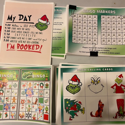 The Grinch Christmas Bingo Game | Printable Holiday Party Game for Kids & Families | Fun Classroom Activity PDF