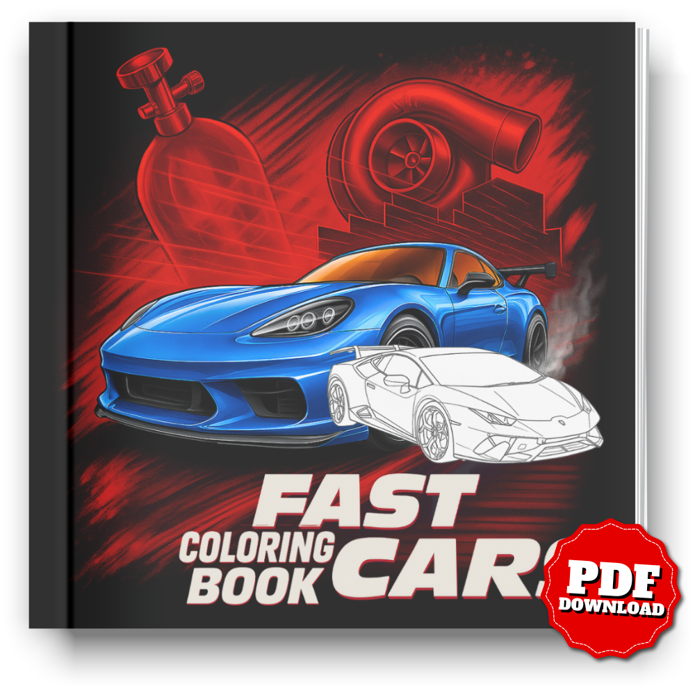 Fast Cars Coloring Book | Supercar & Racing Edition (PDF Download)
