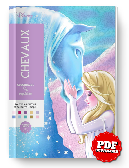 Disney Mystery Coloring – Horses Edition (50 Pages) | Printable & iPad-Friendly