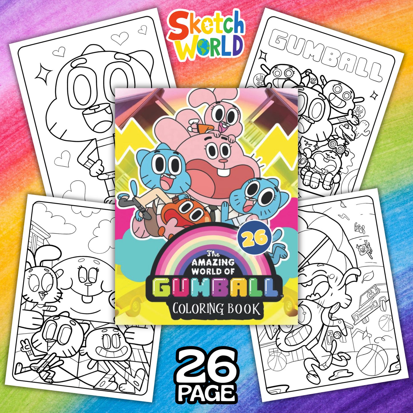 Gumball Coloring Book | 26 Fun Printable Pages for Kids