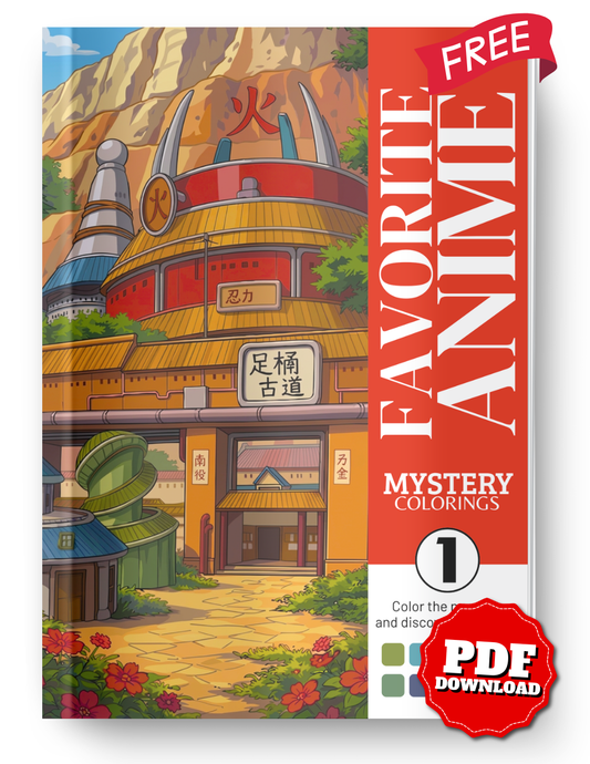 Free Favorite Anime Mystery Coloring Book Digital Download | Anime Color by Number PDF