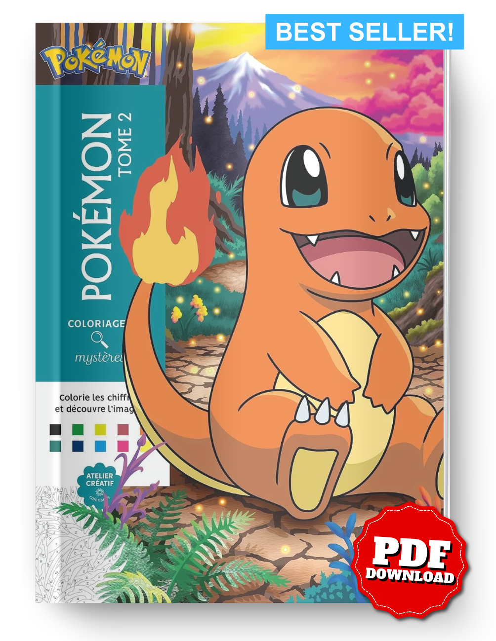 Pokémon Mystery Coloring Book Tome 2 PDF | Color by Number | Printable Digital Download | Anime Coloring Pages
