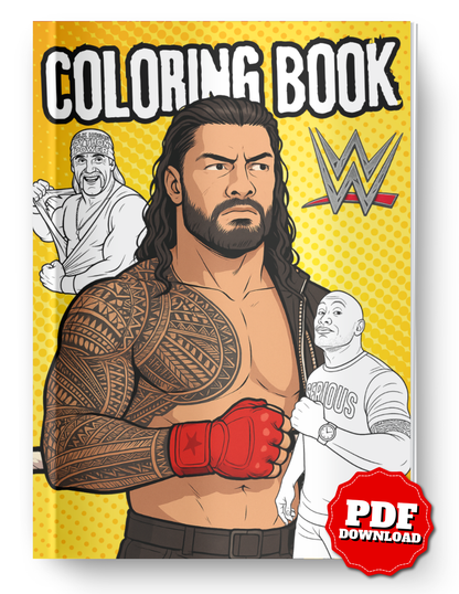 Wrestling Legends Coloring Book | Printable WWE-Inspired Pages for Fans & Adults