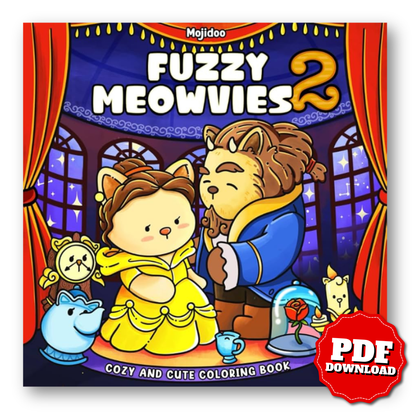 Fuzzy Meowvies 2: Cozy Movie-Inspired Cat Coloring Book for Adults and Cinephiles